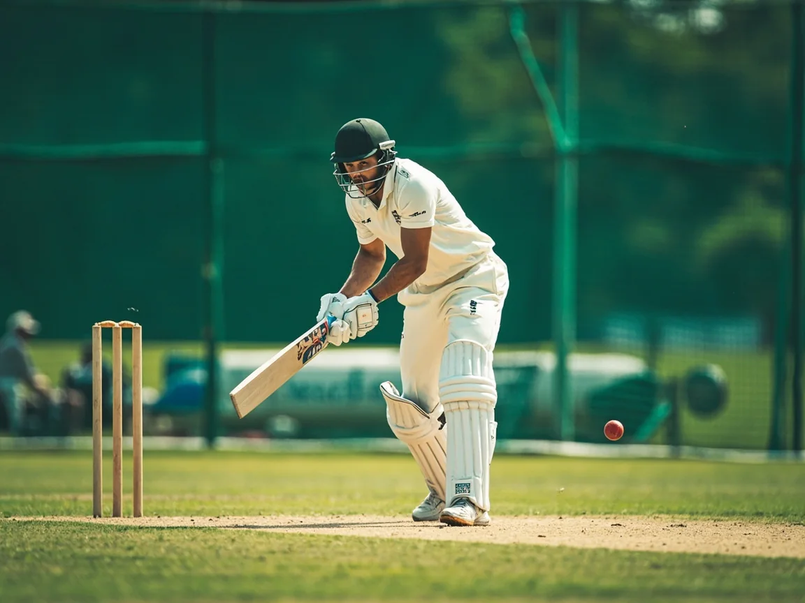 Batter technique closeup at crease