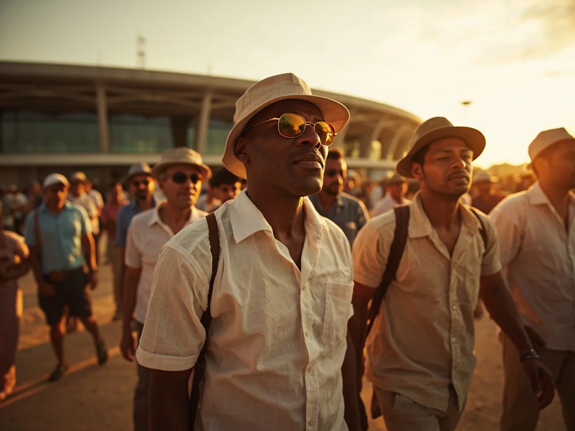 Cricket fans arriving